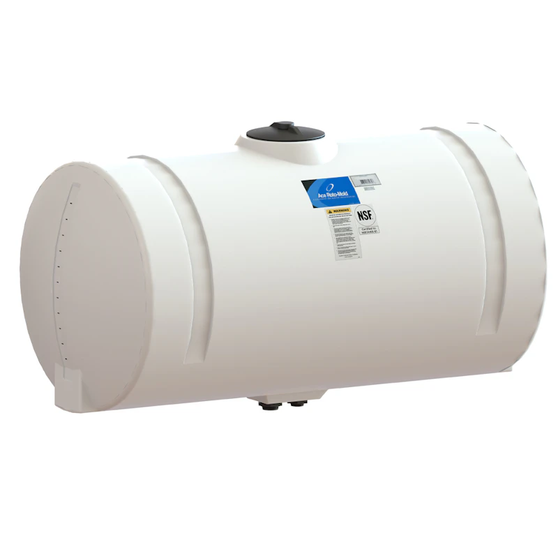 200 Gallon Natural LLDPE Round Horizontal Tank with 8" Lid - 32" Dia. x 68" L
