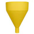 16" Top Diameter Yellow Round Tamco® Tall Funnel with 3" OD Spout