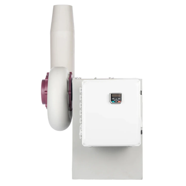 V25 Polypropylene High Plume Direct Drive Forward Curve Blower System with 0.25 HP, 1120 RPM, 208-230/460V, 3 Phase, TEFC Motor - CCW (Includes Control Module & Stand)