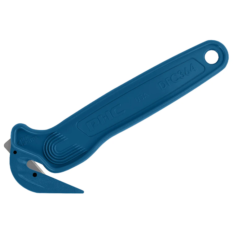 Blue Metal-Detectable Disposable Safety Film Cutter with Tape Splitter