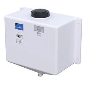 20 Gallon Natural LLDPE Rectangular Rinse Tank with 5" Lid & 1" Drain Plug (Full Drain) - 26" L x 13" W x 25" Hgt.