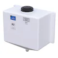 20 Gallon Natural LLDPE Rectangular Rinse Tank with 5" Lid & 1" Drain Plug (Full Drain) - 26" L x 13" W x 25" Hgt.