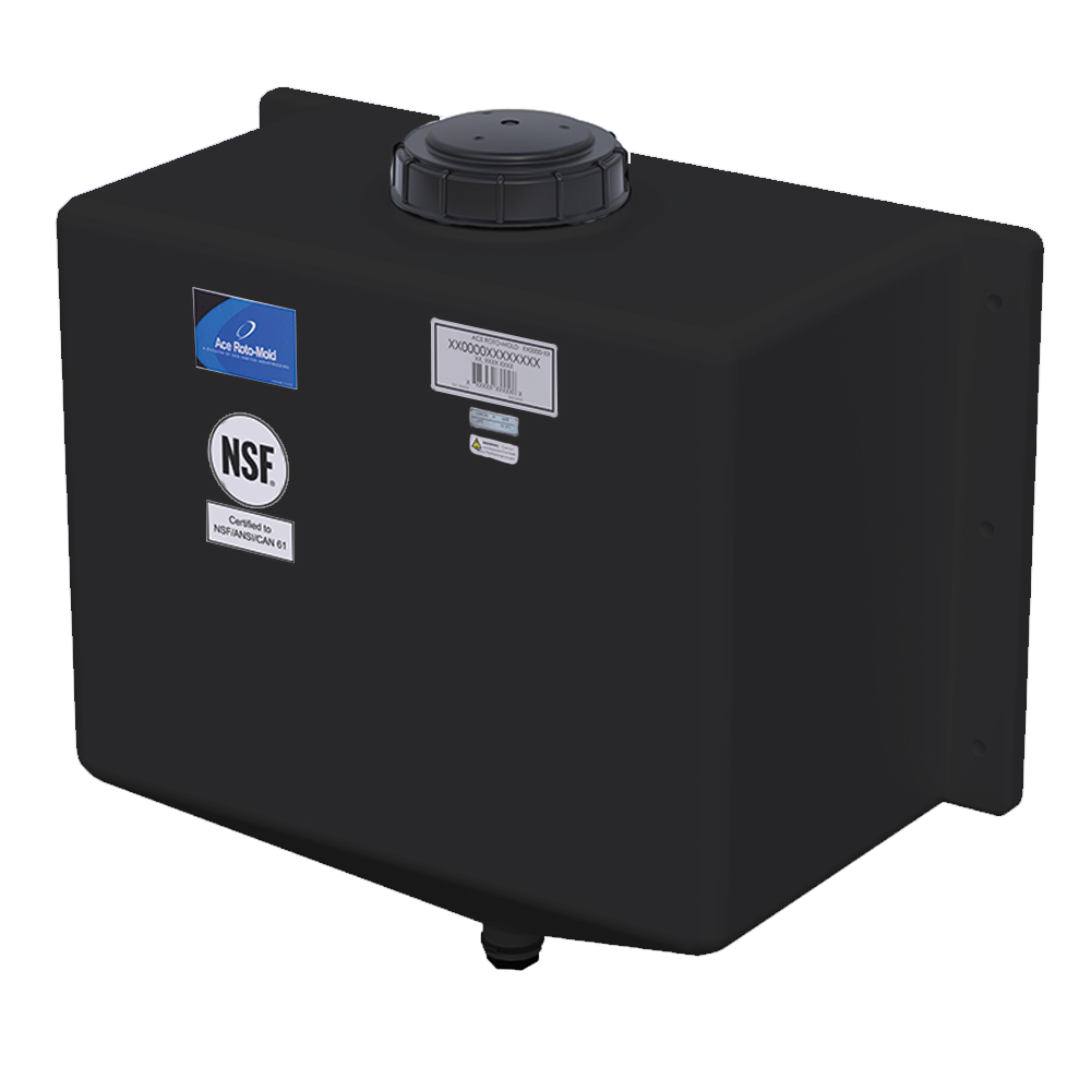 2-1/2 Gallon Natural HDPE Rectangular Rinse Tank with 5