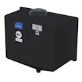 20 Gallon Black LLDPE Rectangular Rinse Tank with 5" Lid & 1" Drain Plug (Full Drain) - 26" L x 13" W x 25" Hgt.
