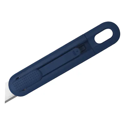 Dark Blue Volo™ MD Reusable Metal-Detectable Auto-Retracting Safety Knife with Pointed Tip Blade