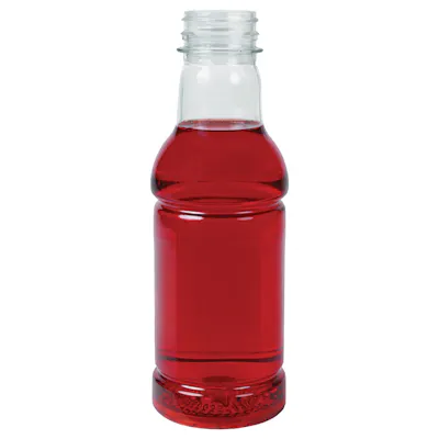 16 oz. Clear PET Round Hot-Fill Beverage Bottle with 38mm 2-Lead Long Neck (Cap Sold Separately)