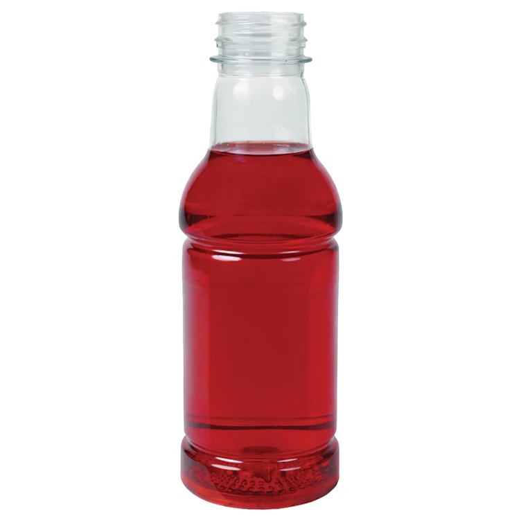 16 oz. Clear PET Round Hot-Fill Beverage Bottle with 38mm 2-Lead Long Neck (Cap Sold Separately)