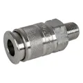 1/4" Body x 1/4" MNPT Stainless Steel Multisocket Universal Pneumatic Coupler