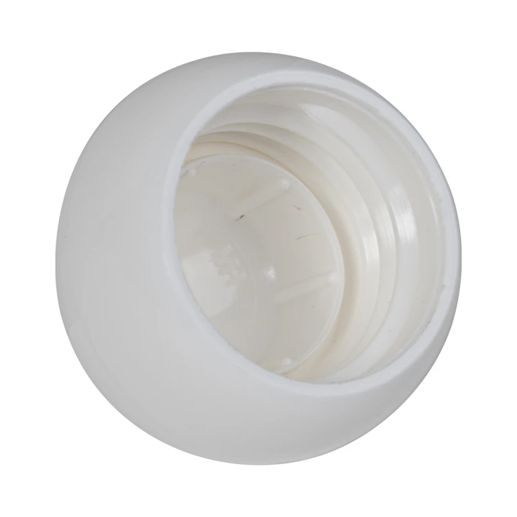 24/410 White Polypropylene Unlined Round Ball Cap