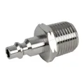 1/4" Body x 1/2" MNPT Nickel-Plated Brass Industrial Interchange Pneumatic Quick Disconnect Plug