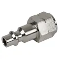 1/4" Body x 1/4" FNPT Nickel-Plated Brass Industrial Interchange Pneumatic Quick Disconnect Plug