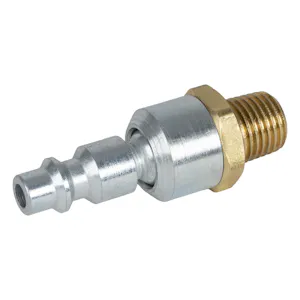 1/4" Body x 1/4" MNPT Brass/Steel Industrial Interchange Pneumatic Ball Swivel Connector