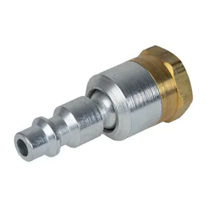 1/4" Body x 1/4" FNPT Brass/Steel Industrial Interchange Pneumatic Ball Swivel Connector