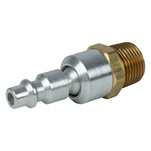 1/4" Body x 3/8" MNPT Brass/Steel Industrial Interchange Pneumatic Ball Swivel Connector
