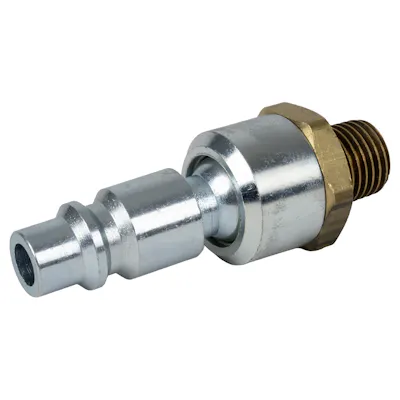 3/8" Body x 1/4" MNPT Brass/Steel Industrial Interchange Pneumatic Ball Swivel Connector