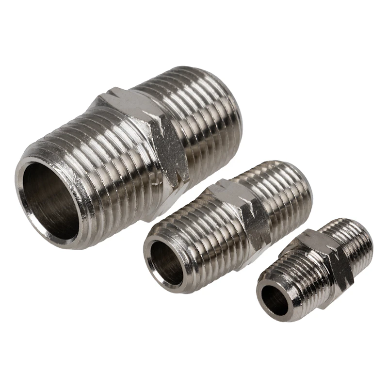 Nickel-Plated Brass Threaded Hex Nipples