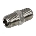 1/4" MNPT x 1.22" L Nickel-Plated Brass Threaded Hex Nipple