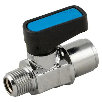 3/8" FPT x 3/8" MPT Brass Straight Thru Mini Ball Valve with NBR O-Ring