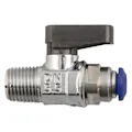 1/4" Tube x 1/8" MPT Brass Straight Thru Mini Ball Valve with NBR O-Ring