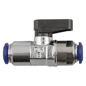1/8" Tube PTC x 1/8" Tube PTC Brass Straight Thru Mini Ball Valve with NBR O-Ring