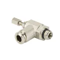 1/4" Tube x 1/8" MPT Brass Needle Valve, Controlled Flow: In