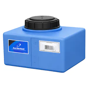 2.8 Gallon Blue MDPE Rectangular Flat Bottom Tank with 5" Lid & No Fitting - 14" L x 9" W x 9" Hgt.