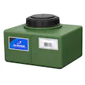 2.8 Gallon Green MDPE Rectangular Flat Bottom Tank with 5" Lid & No Fitting - 14" L x 9" W x 9" Hgt.