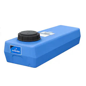 5 Gallon Blue MDPE Rectangular Flat Bottom Tank with 5" Lid & No Fitting - 22" L x 10" W x 8" Hgt.