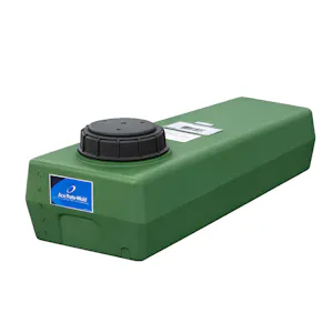 5 Gallon Green MDPE Rectangular Flat Bottom Tank with 5" Lid & No Fitting - 22" L x 10" W x 8" Hgt.