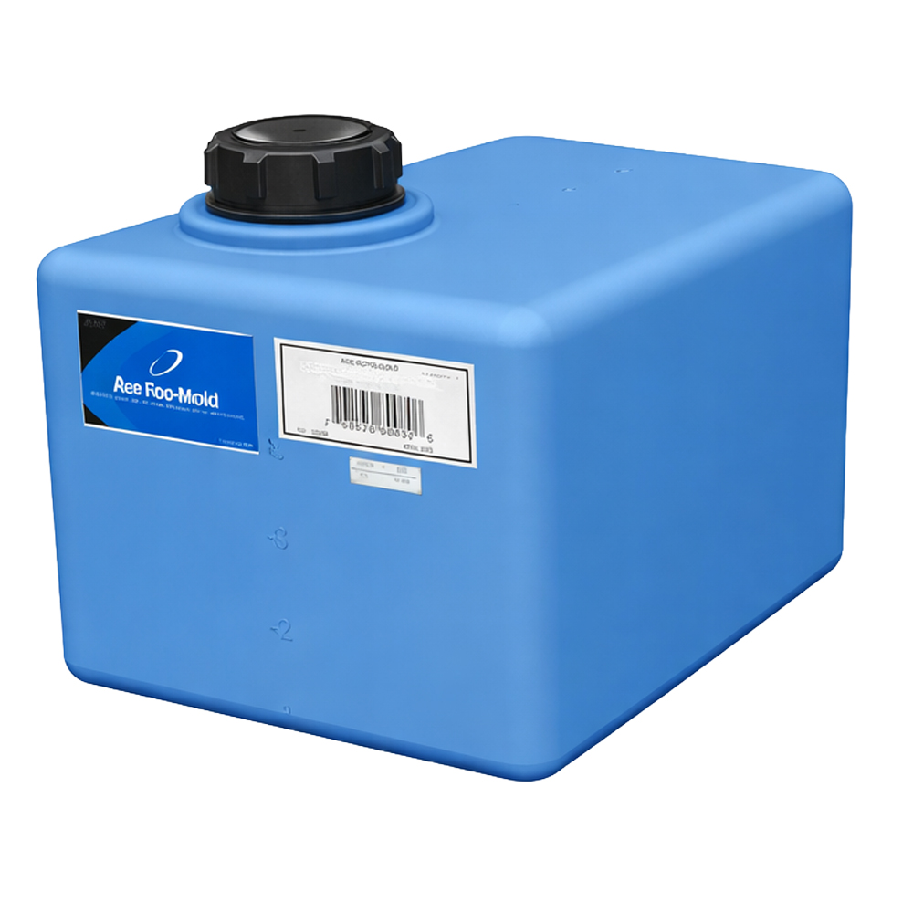 20 Gallon Blue MDPE Rectangular Flat Bottom Tank with 5