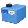 6 Gallon Blue MDPE Rectangular Flat Bottom Tank with Pump Mount, 2" Lid & No Fitting - 15" L x 12" W x 8" Hgt.