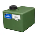 6 Gallon Green MDPE Rectangular Flat Bottom Tank with Pump Mount, 2" Lid & No Fitting - 15" L x 12" W x 8" Hgt.