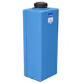 20 Gallon Blue MDPE Rectangular Flat Bottom Tank with 5" Lid & 1/2" Outlet - 15" L x 11" W x 31" Hgt.