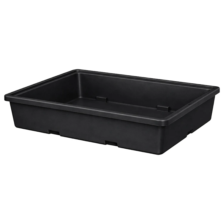 210 Gallon Black MDPE Rectangular Open Top Secondary Containment Tank - 65" L x 53" W x 18" Hgt.