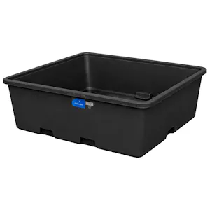 425 Gallon Black MDPE Rectangular Open Top Secondary Containment Tank - 69" L x 71" W x 25" Hgt.