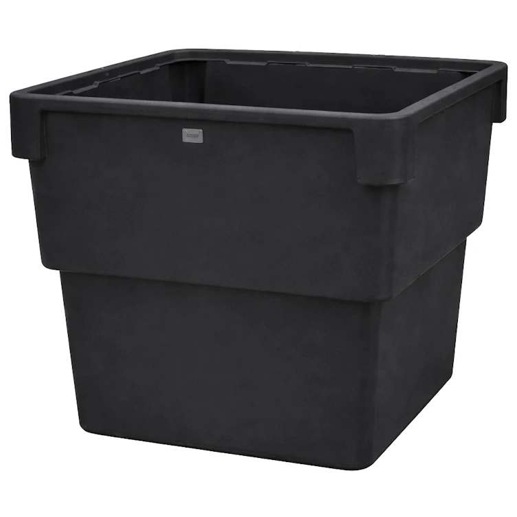 825 Gallon Black MDPE Square Open Top Secondary Containment Tank - 73" L x 73" W x 66" Hgt.