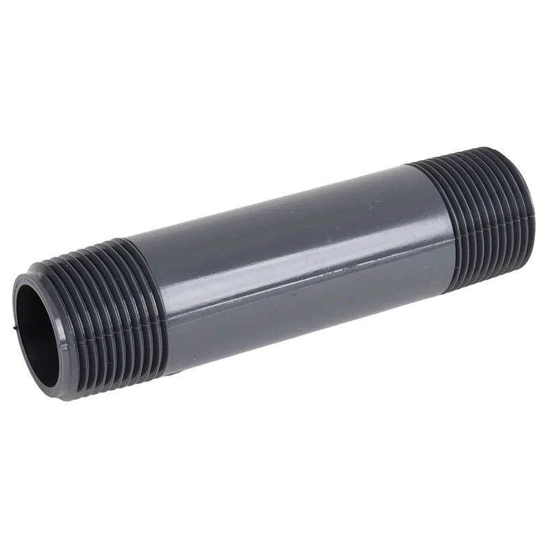 1" MNPT x 1" MNPT Smooth Gray Schedule 80 PVC Pipe Nipple - 5" L