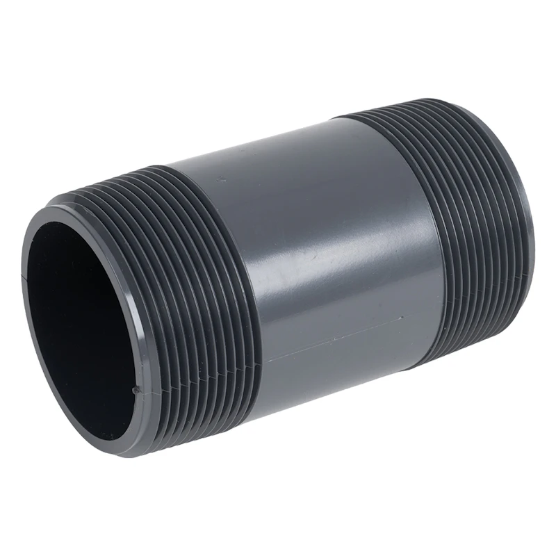 2" MNPT x 2" MNPT Smooth Gray Schedule 80 PVC Pipe Nipple - 4" L