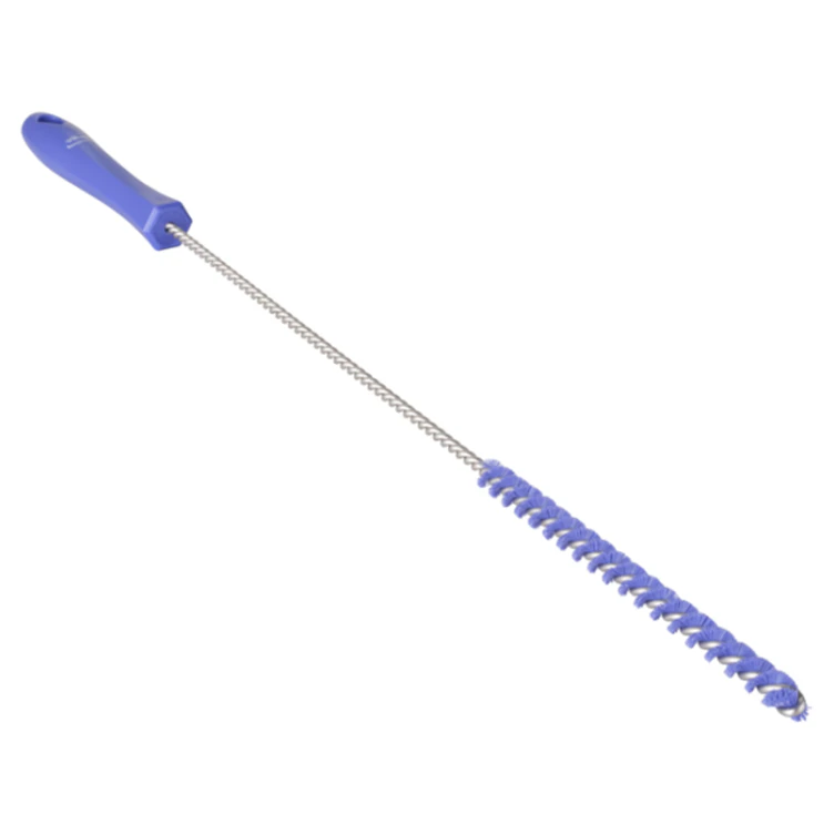 Purple Vikan® Stainless Steel Tube Brush with Stiff Polyester Bristles & Polypropylene Handle - 0.4" Dia. x 19.7" L