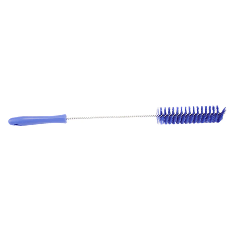 Purple Vikan® Stainless Steel Tube Brush with Stiff Polyester Bristles & Polypropylene Handle - 1.6" Dia. x 19.7" L