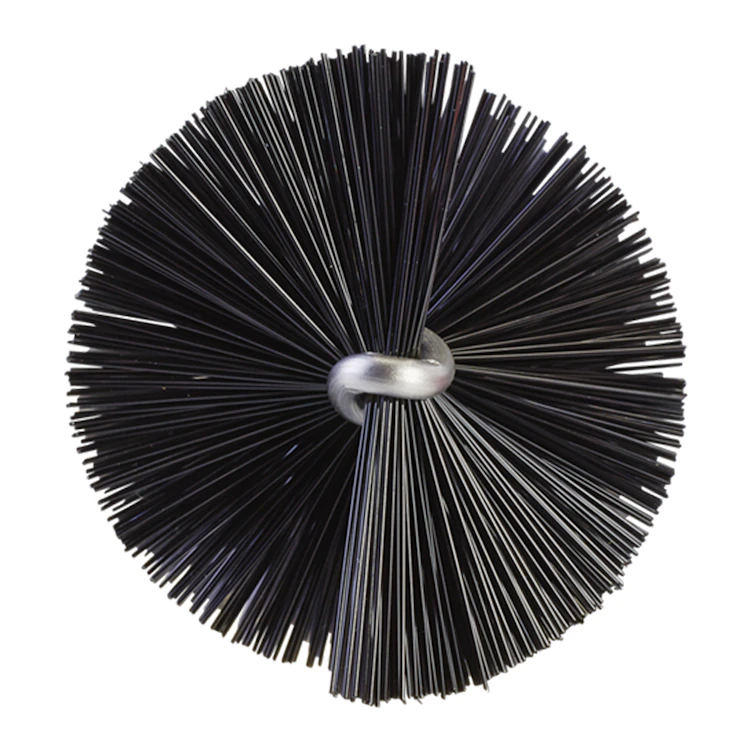 Black Vikan® Stainless Steel Tube Brush with Stiff Polyester Bristles & Polypropylene Handle - 1.6" Dia. x 19.7" L