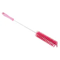Pink Vikan® Stainless Steel Tube Brush with Stiff Polyester Bristles & Polypropylene Handle - 1.6" Dia. x 19.7" L