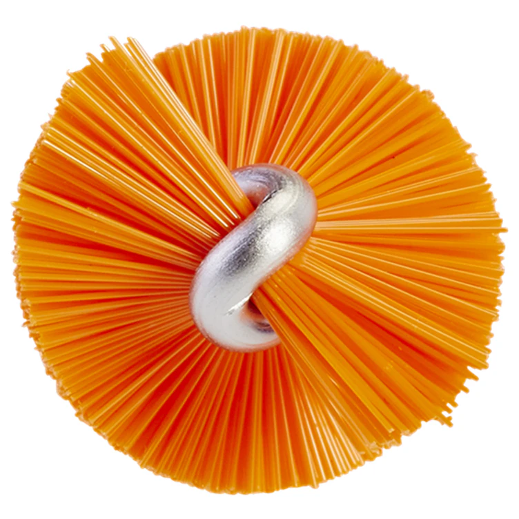 Orange Vikan® Stainless Steel Tube Brush with Medium Polyester Bristles & Polypropylene Handle - 0.8" Dia. x 19.7" L