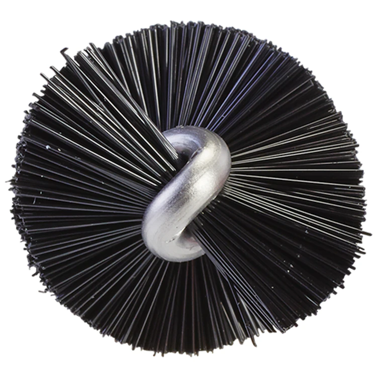 Black Vikan® Stainless Steel Tube Brush with Medium Polyester Bristles & Polypropylene Handle - 0.8" Dia. x 19.7" L