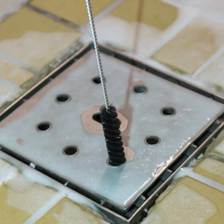 Black Vikan® Stainless Steel Tube Brush with Medium Polyester Bristles & Polypropylene Handle - 0.8" Dia. x 19.7" L