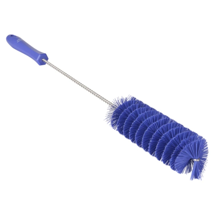 Purple Vikan® Stainless Steel Tube Brush with Medium Polyester Bristles & Polypropylene Handle - 2" Dia. x 19.7" L