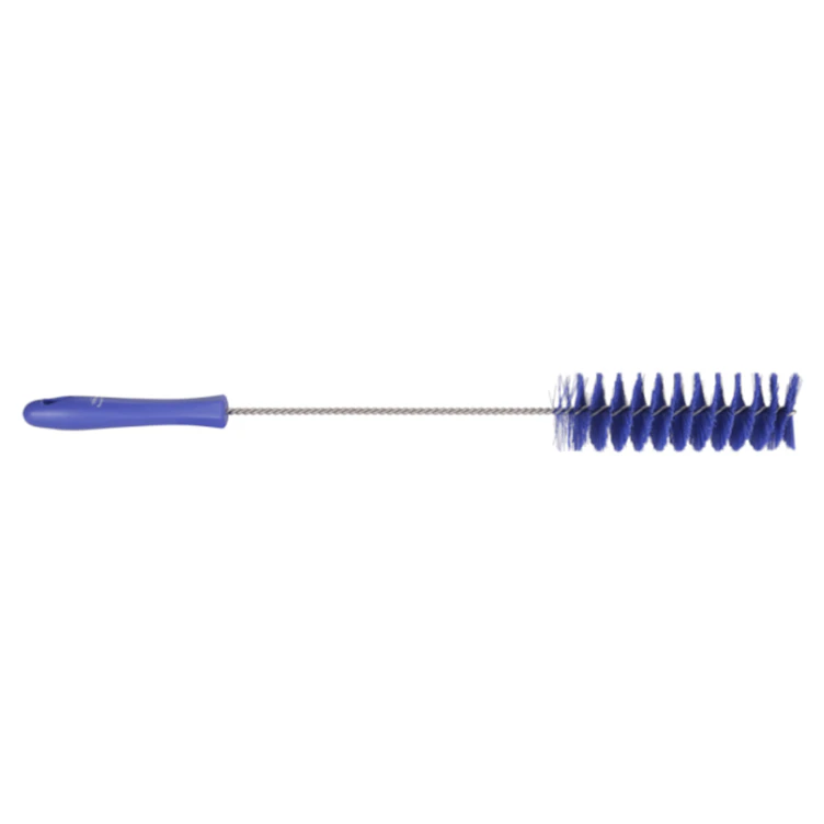 Purple Vikan® Stainless Steel Tube Brush with Medium Polyester Bristles & Polypropylene Handle - 2" Dia. x 19.7" L