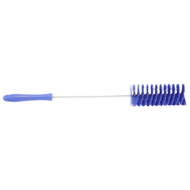Purple Vikan® Stainless Steel Tube Brush with Medium Polyester Bristles & Polypropylene Handle - 2.4" Dia. x 19.7" L