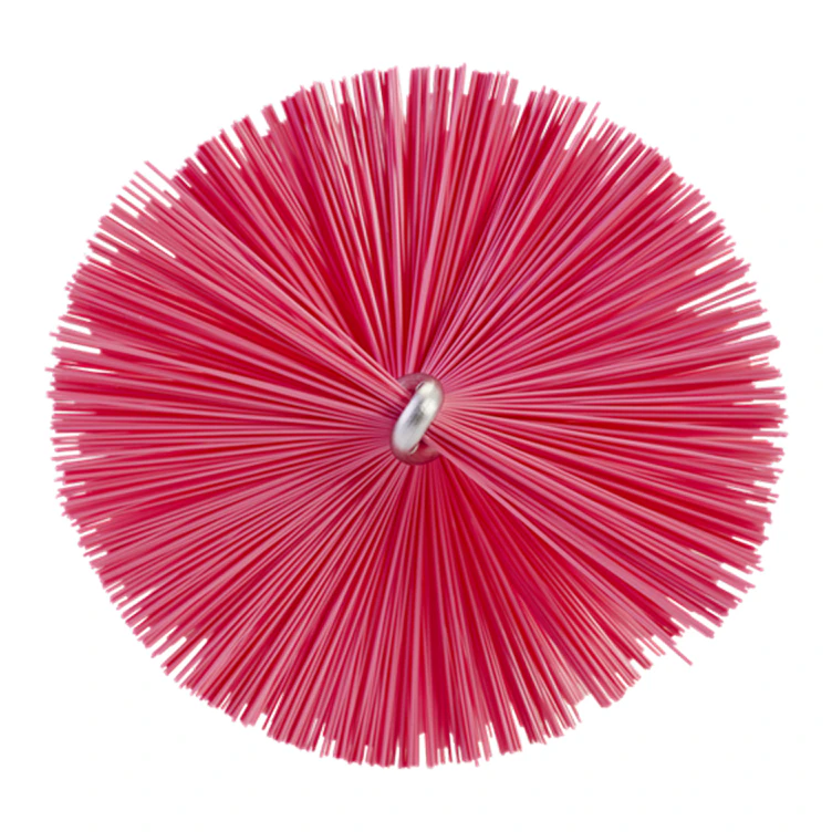 Pink Vikan® Stainless Steel Tube Brush with Medium Polyester Bristles & Polypropylene Handle - 2.4" Dia. x 19.7" L