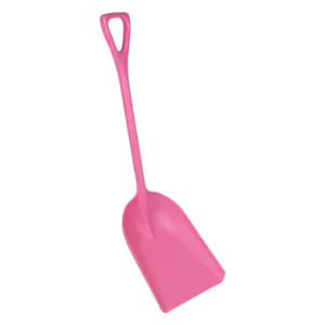 13.7" Pink Polypropylene Vikan® Hygienic One-Piece Shovel with Large Blade